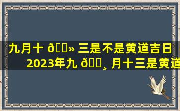 九月十 🌻 三是不是黄道吉日（2023年九 🕸 月十三是黄道吉日吗）